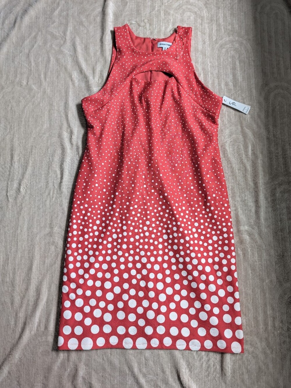 Shelby & Palmer Bright Red With White Polka Dot Midi Dress